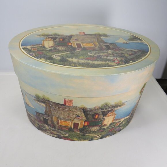 Nantucket Costal Large Oval Box Storage by Bob's Boxes Linda Nelson Stocks - Picture 1 of 13